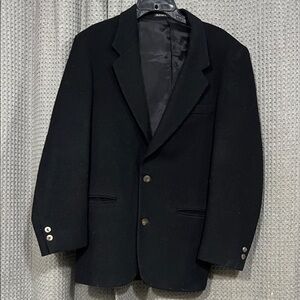 Elegant Black Men's Wool Blazer